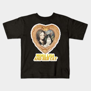 Mona Lisa and her cat Kids T-Shirt